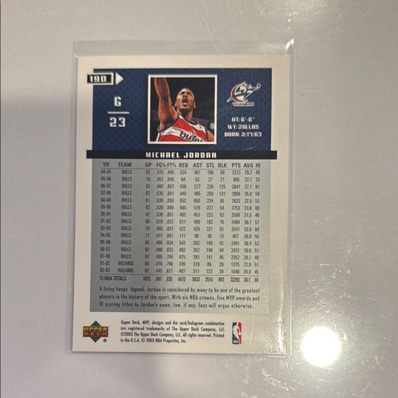 Michael Jordan MVP Trading Card 2003 Upperdeck mint condition - Picture 4 of 5